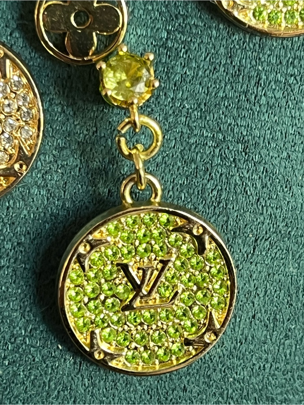 Upcycled L*V inspired charm bracelet and earrings-GORGEOUS - Picture 6 of 6